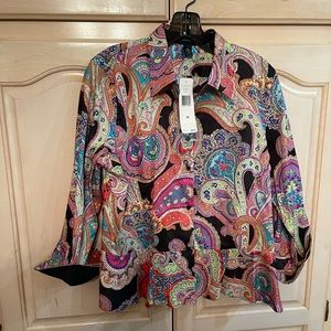 NWT, Ralph Lauren, size 14 blouse. Paisley with 3/4 sleeves.
